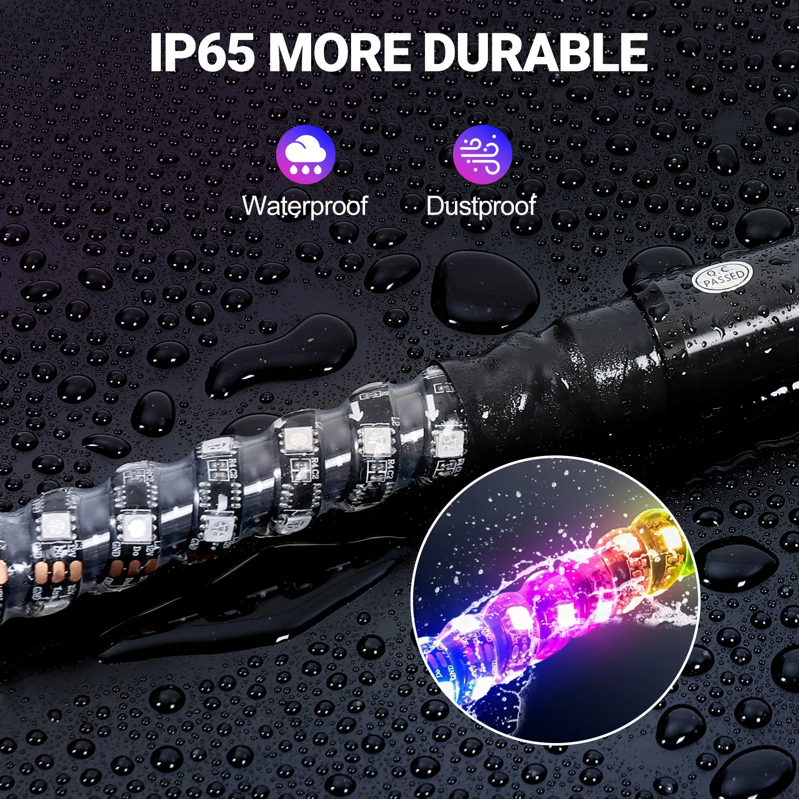 Waterproof LED Whip Light for Offroad ATV UTV RZR