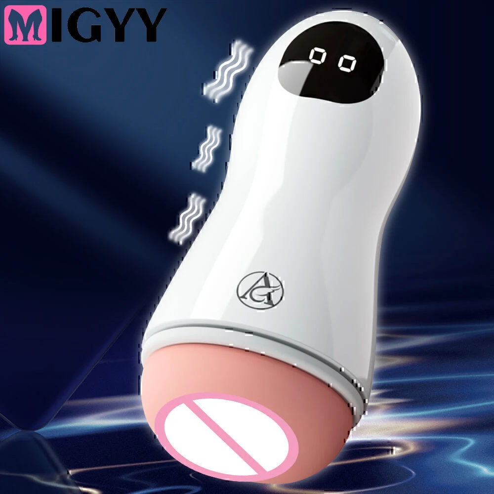 Masturbator Tasse Vibration Automatische Männliche Blowjob Echte Vagina Tasche Pussy Vibrierende Kugel Penis Oral Erwachsene Sex Spielzeug Für Männer 1