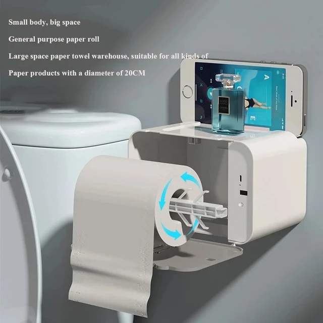 Porte-papier hygiénique à Induction, étagère automatique pour papier de toilette, distributeur mural de papier toilette, accessoires de salle de bains 3