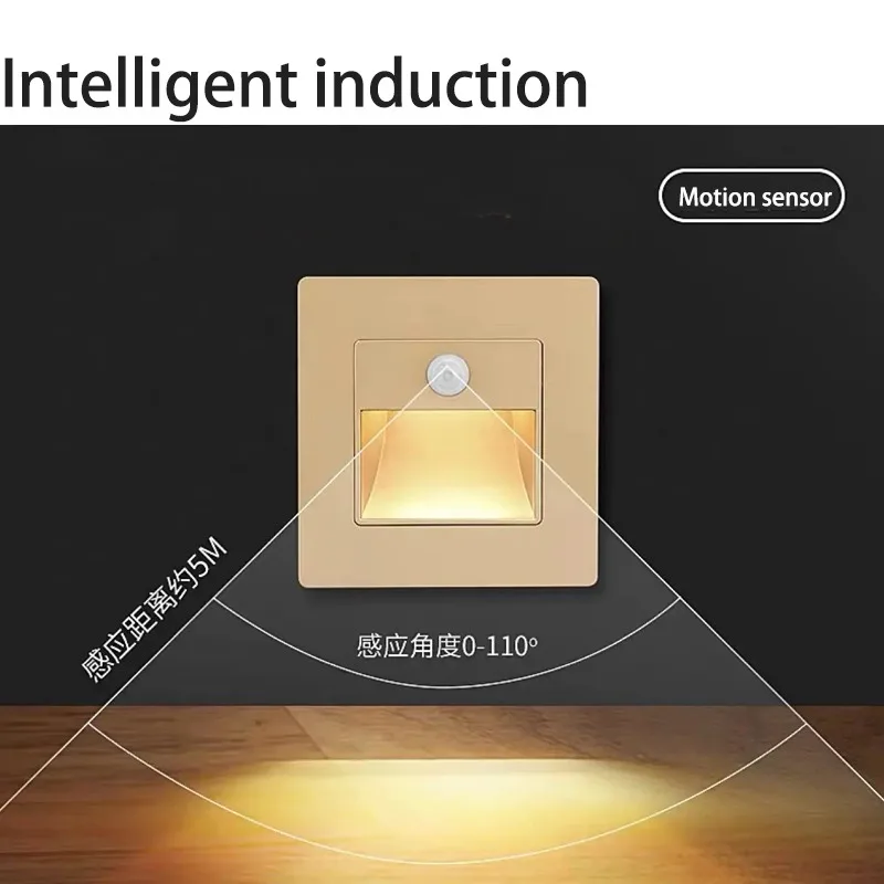3W LED Wall Lamp Intelligent Induction Stair Lighting