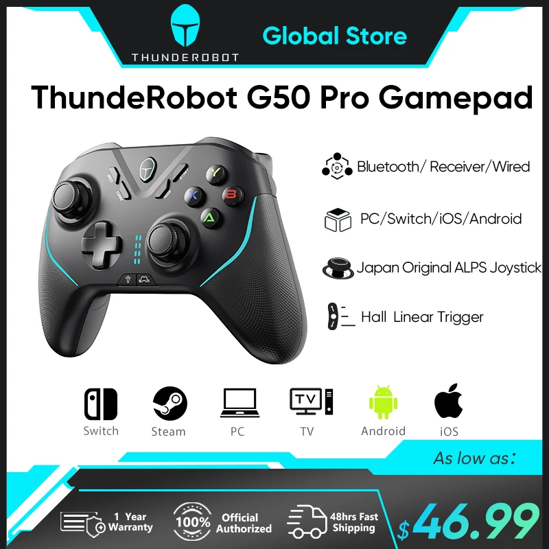 Thunderobot G50 Pro Gamepad For PC Buletooth Wireless Wired Controller  Vibration Gamepad Joystick for Nintendo Switch PC STEAM - AliExpress