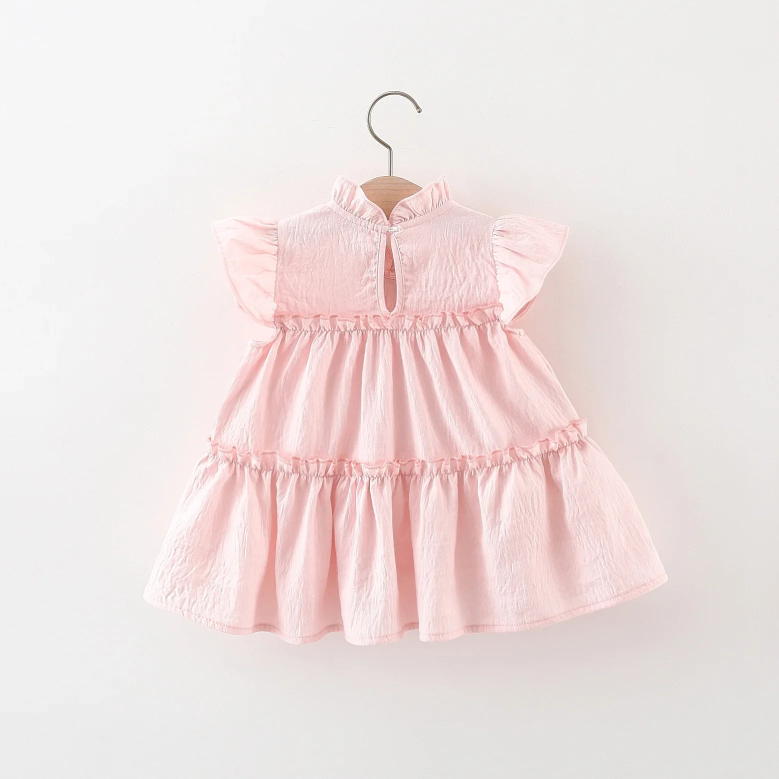 Girls Dress Baby Girl Dress Summer Baby Girl Dress Sweet Flying Sleeves Cute Solid Color Tulip Bow Princess Dress Suitable for 0-4 Years Old