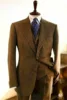 Herringbone Suit Men 3 Pieces Formal Business Tweed Tuxedo for Men Retro Wedding Men's Suit Jacket Vest Pants Set