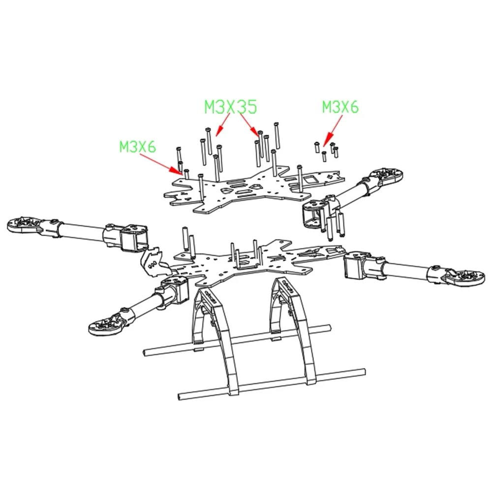 Châssis Drone FPV 13/15 Pouces avec Trépied - Pièce de Rechange