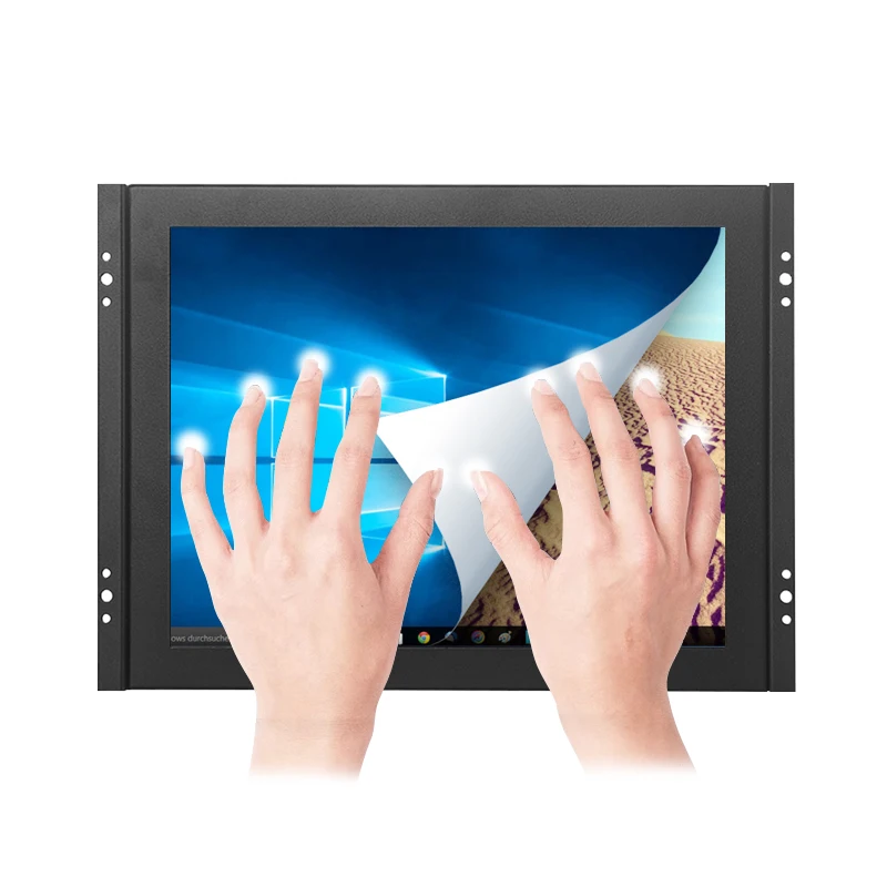 12인치 산업용 저항성 터치스크린 모니터 1024x768 LCD 디스플레이 VESA 마운트 HDMI VGA BNC AV USB 키오스크 POS 시스템용