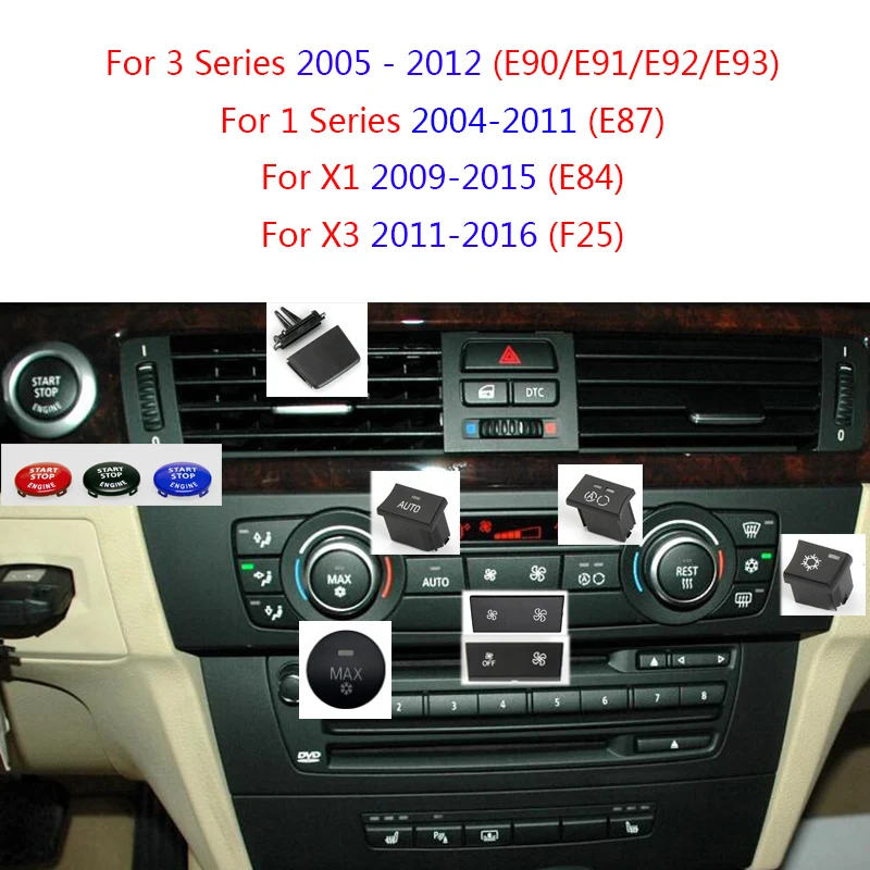STARTAirVolumeairconditioningCarHeaterRefrigerationControlCirculationButtonForBMW