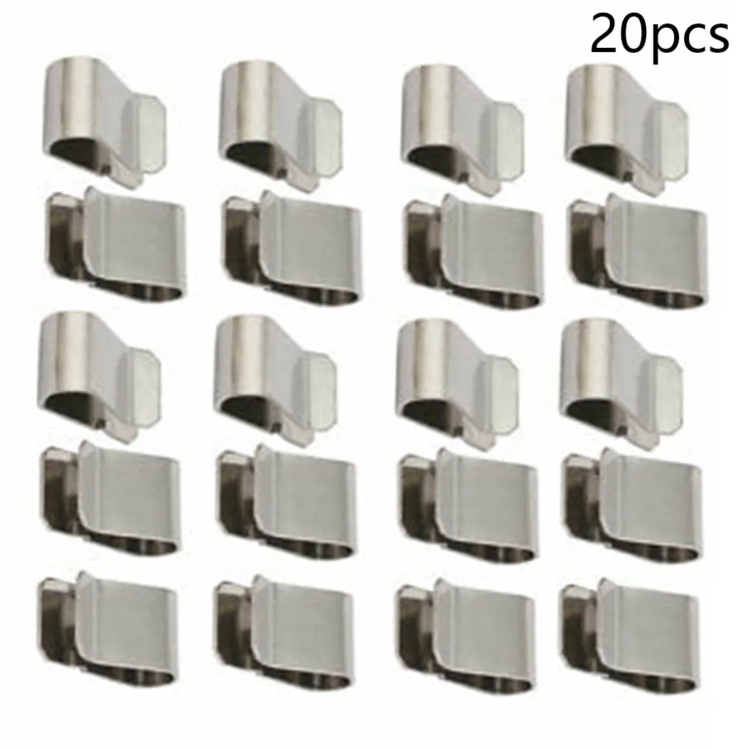Cable Clip 20pcs Stainless Steel Silver Tone Solar Photovoltaic Parts Accessories Cable Clip Wires Clamp
