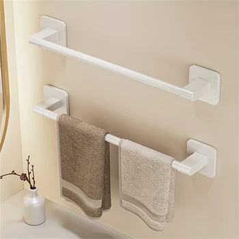 White No-Drill Wall Towel Bar 1