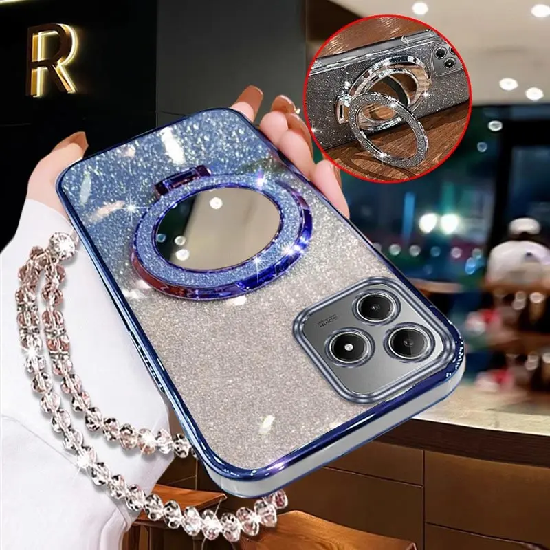 Elegant Plating Stand Lanyard Phone Case Cover