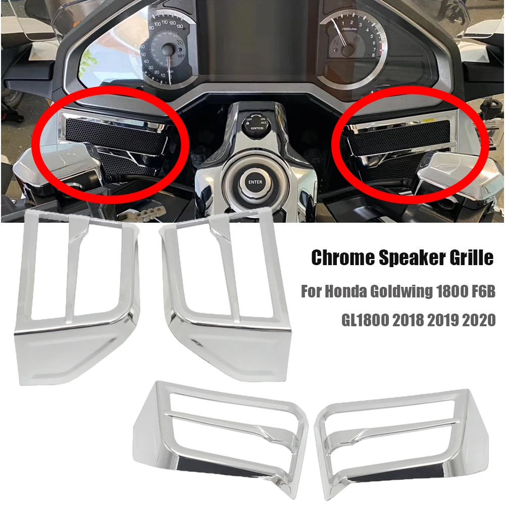 

Motorcycle Chrome Speaker Grille For Honda Goldwing 1800 F6B GL1800 2018 2019 2020