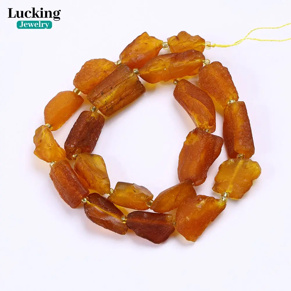 Natural Baltic Amber Beads - Untreated Yellow Honey Color for DIY Jewelry Making, Healing Crafts, Fossil Gemstone Collectors 3