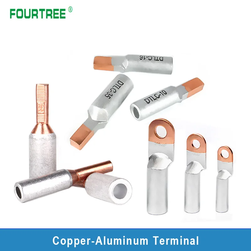 Cobre-alumínio Cabo de Fio Terminal Talha Desencapado Conector de Fiação Nariz Acessórios de Alimentação Elétrica para Disjuntor 10-95 Mm2 10 Peças