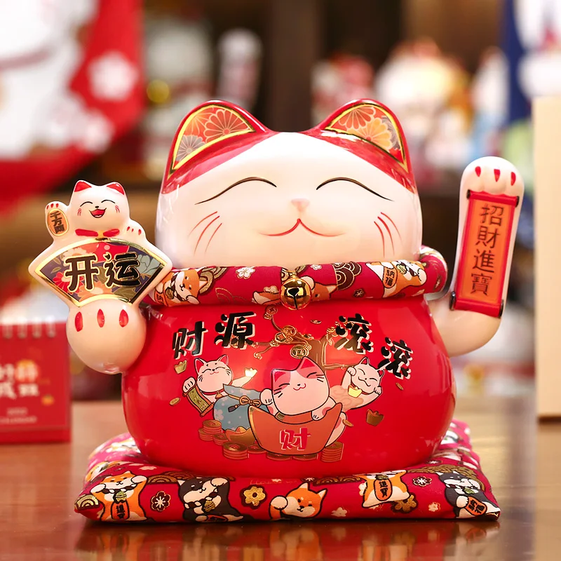 Lucky Cat Ornaments Store Opening Gift Automatic Shaking Hands