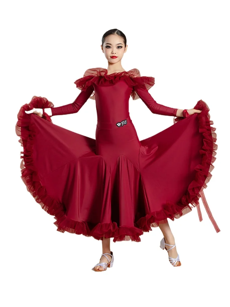 Modern Dance Dress Children Women Ballroom Dance Dress Modern Competition Performance Ballroom Clothes