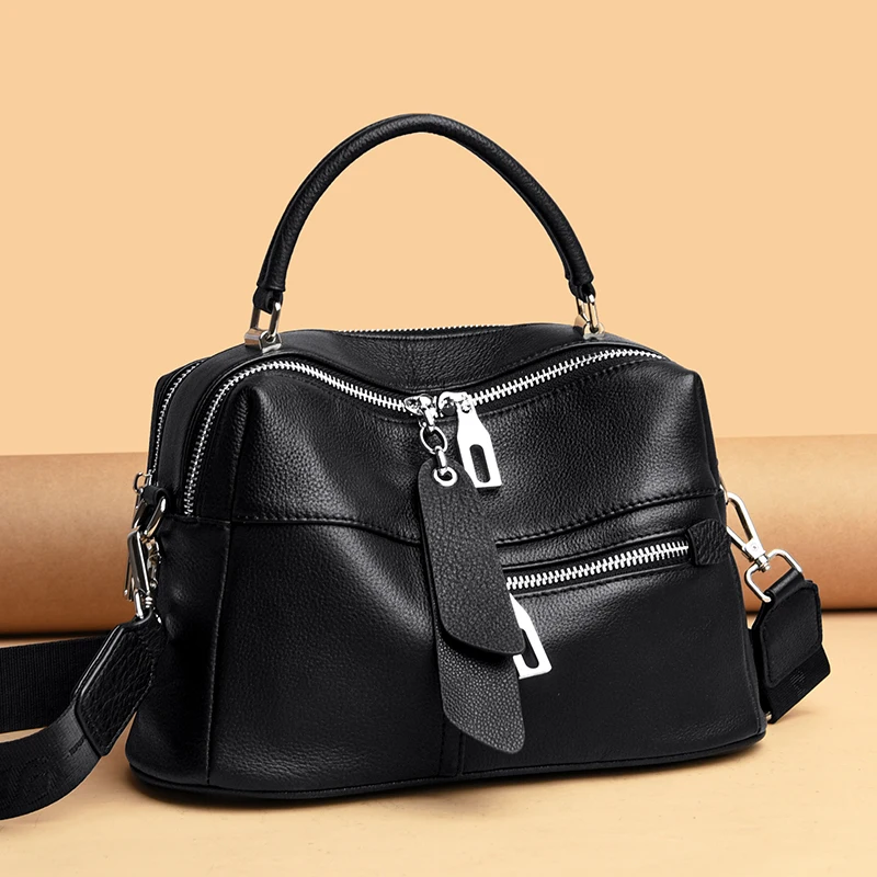 Genuine Leather Shoulder Bag For Women Soft Cowhide Handbag_voghion.com