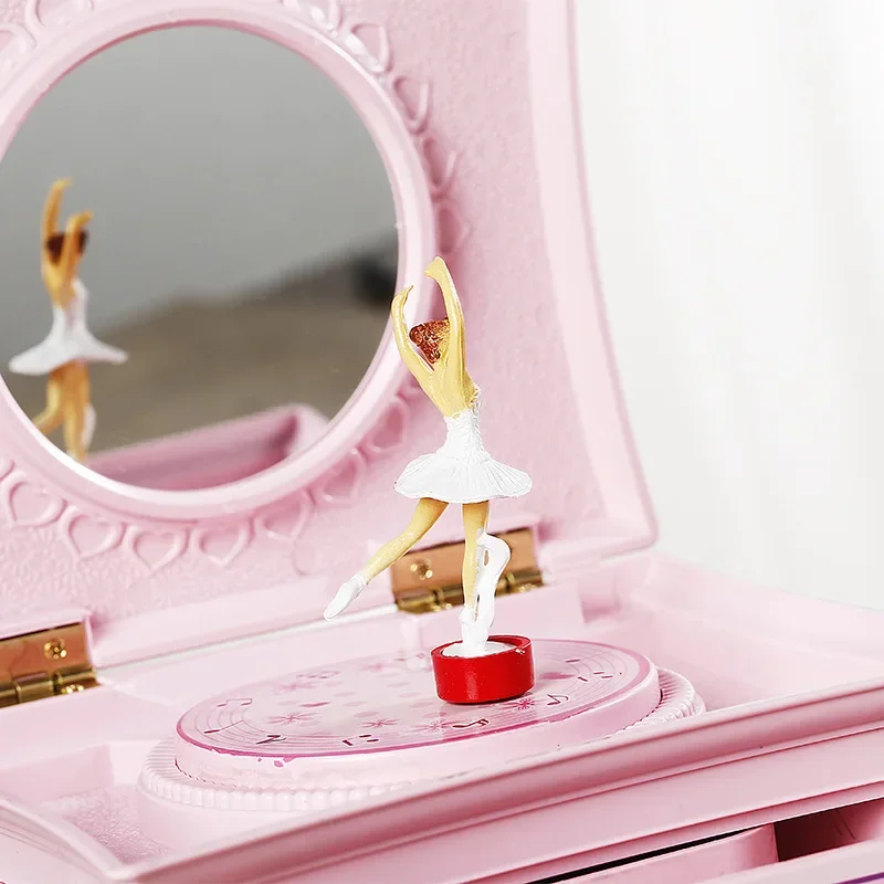 Elegant Classic Rotating Ballerina Music Box with Drawer Hand Crank Music Jewelry Box Perfect Christmas Gift for Girls 2