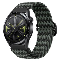 Nylon Braided Watch Strap, 20mm/22mm - Versatile and Comfortable Bracelet for Smartwatches (Black green)