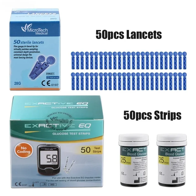 EQ Medical Glucose Test Strips Blood Glucose Meter Strips Measurement of Diabetes Accessories Glucometro Glucometer