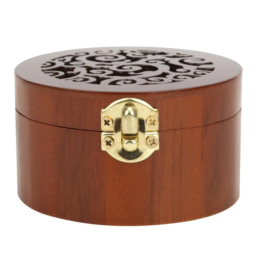 Round Wood Carving Music Box Castle In The/Swan Lake Hand Cranked Clockwork-Ideal For Birthday & Christmas Gift