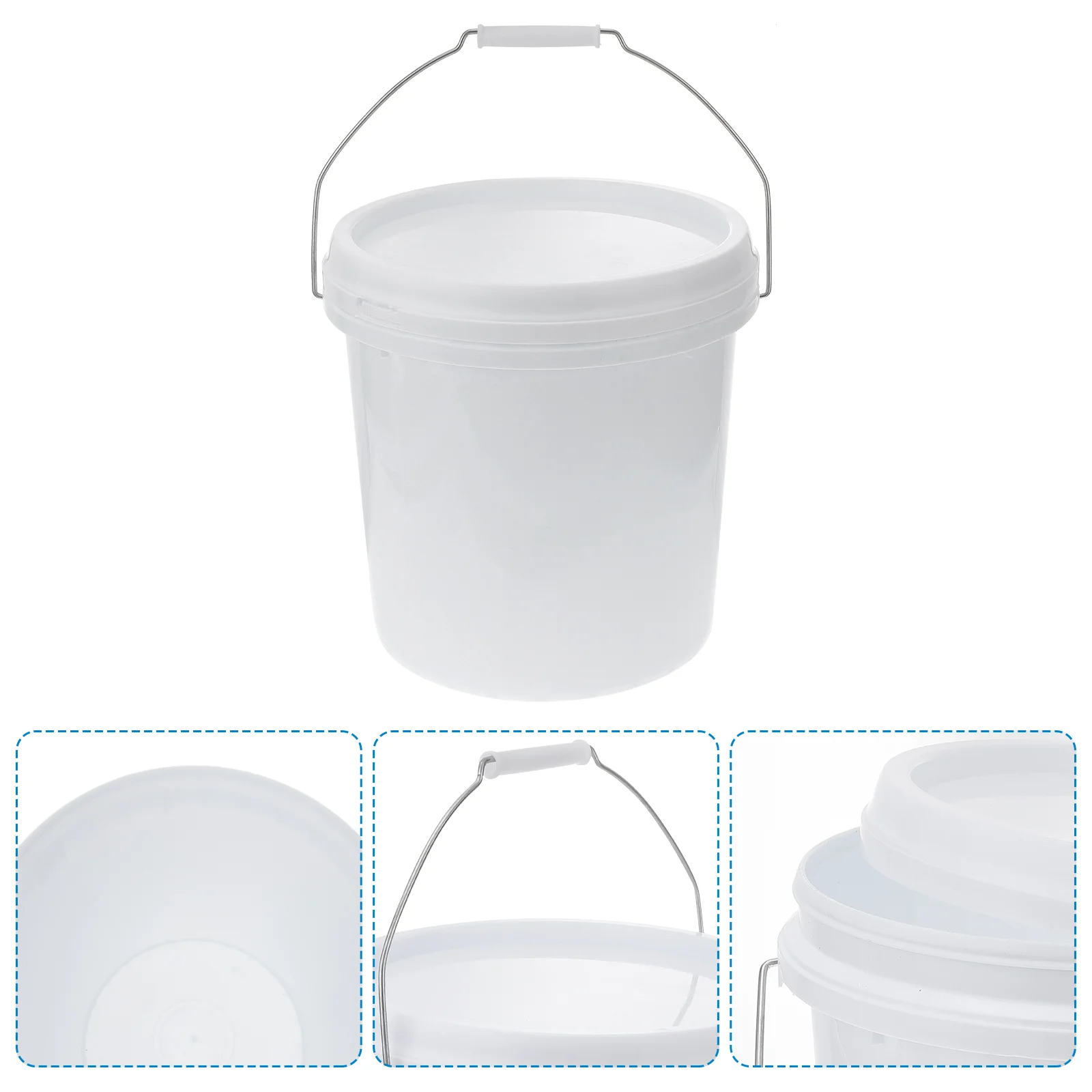 

Bucket Plastic Pail White Buckets Water Gallon Pails Handle Lid Can Ice Storage Industrial Empty Oil Heavy Duty Cans Camping
