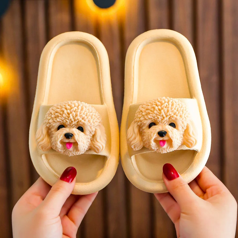 2021 New Children's Slippers Summer Indoor Soft Bottom Non Slip Girls Boys‘ Lovely Teddy Kids Parent-child Cool Slippers summer baby baseball hats lovely cartoon the outer space bear pattern sun hat for kids boys girls thin quick drying children pea