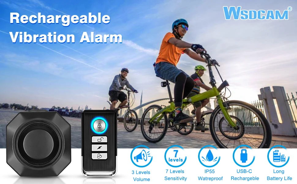 WSDCAM Bike Bicycle Alarm Waterproof Electric Car Vehicle Security Alarm