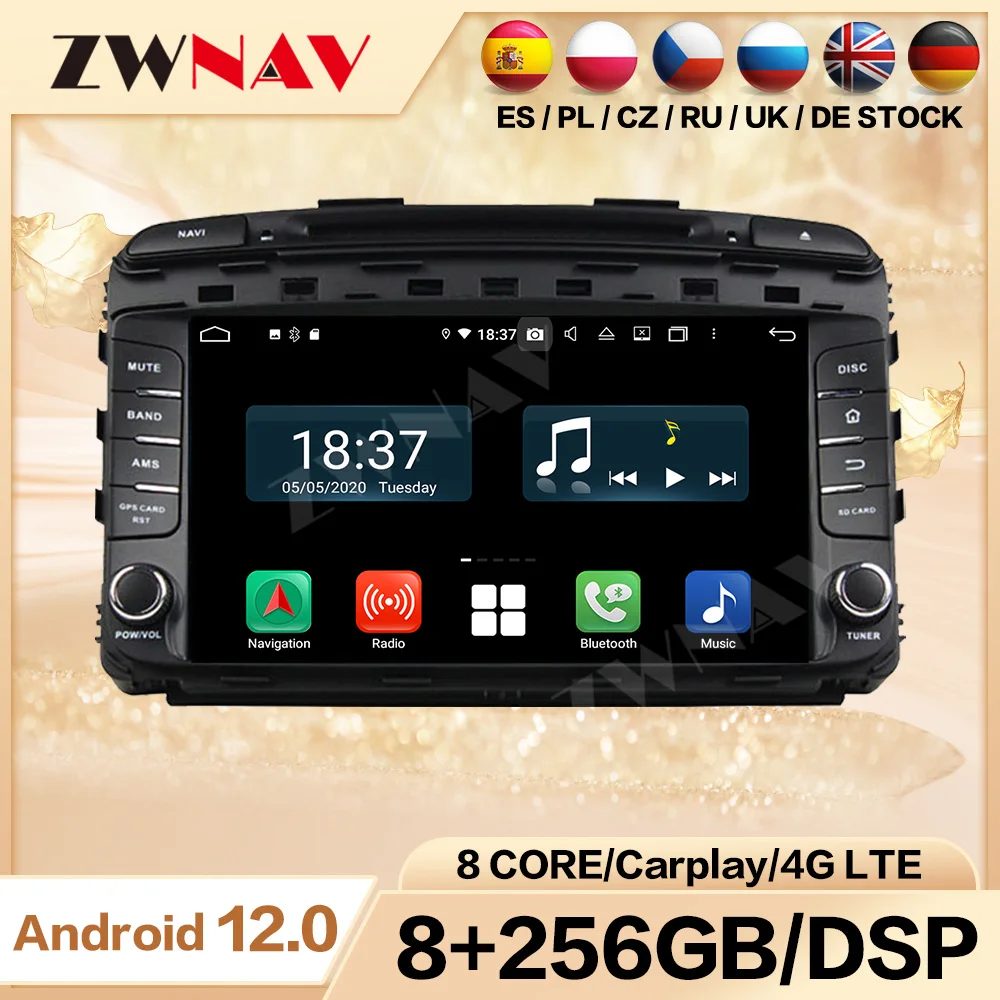 

Автомагнитола для KIA SORENTO 2015 Carplay, 2 Din, Android 12, автомобильный экран, мультимедийный автомобиль, GPS, аудио, стерео, беспроводная