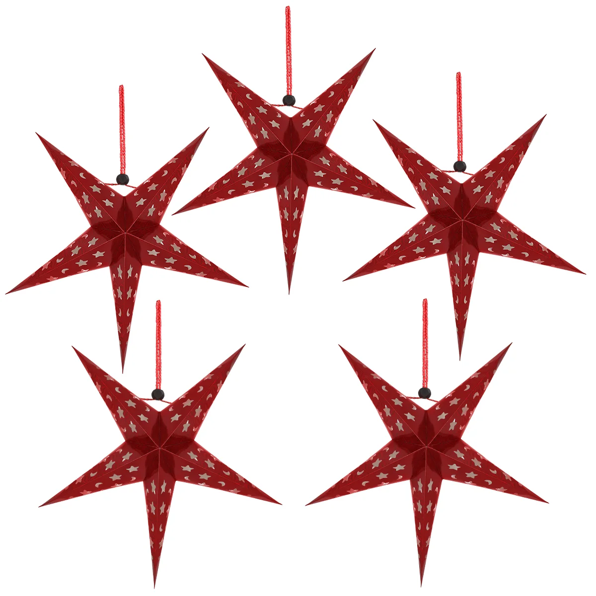 

5pcs 45cm Glitter Christmas Paper Lampshade 3D Paper Star Pentagram Lampshade Ceiling Lampshade for Xmas Wedding