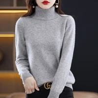 100% Merino Wool High Turnover Collar Knitted Sweater For Women's Autumn And Winter Warm Top Elegant 2YS Versatile Jiu Jia 206 - Image 3