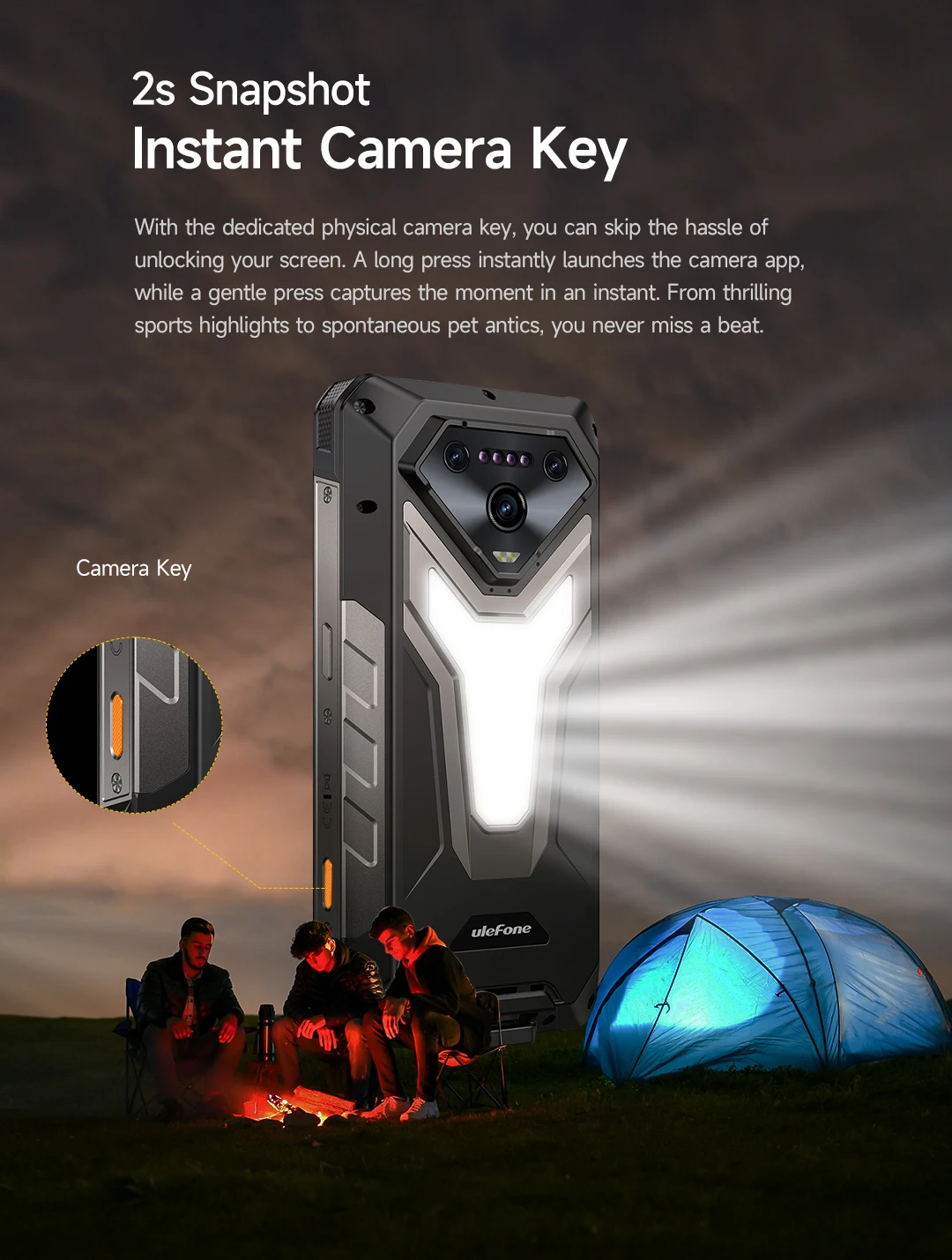 Ulefone Armor 34+ 25500mAh Rugged Phone 5G AI Smartphone Android 15 Up to 32GB+512GB 64MP Night Camera 6.95" 120Hz Display NFC