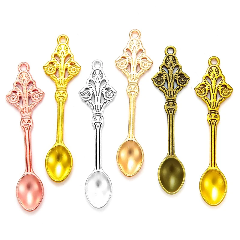 Measuring Spoon Set Kitchen Measuring Spoons 4PCS Ancient Mini Metal Spoon Micro-tuning Shovel Crown spoon Pendant