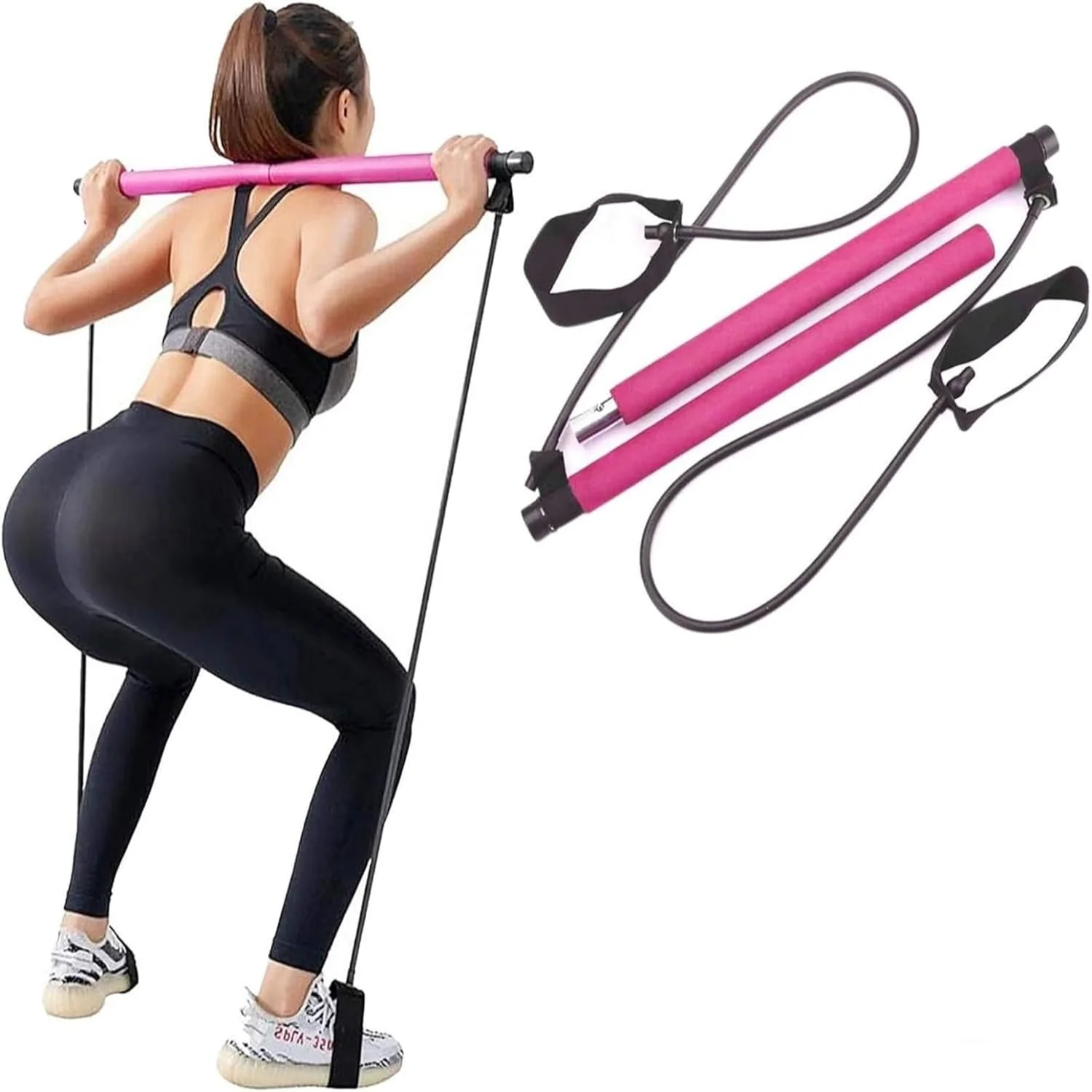 , Barbell with Resistance , Leg, Hip, Waist and arm Exercise Equipment, Sports and Fitness Equipment, Convenient Gym Exercise