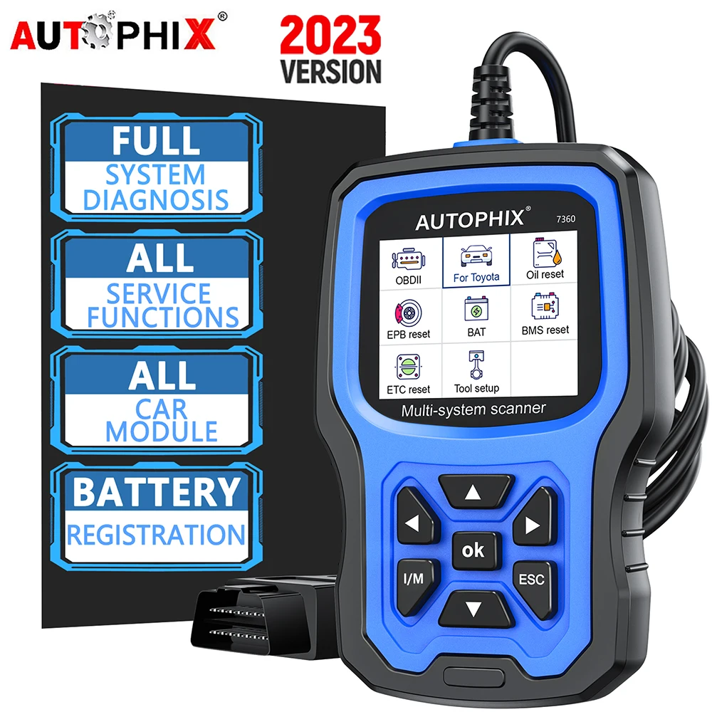 

AUTOPHIX 7360 OBD2 Scanner For Toyota All System Automotive Code Reader ABS EPB SRS OIL BAT Reset Car Diagnostic Scan Tool