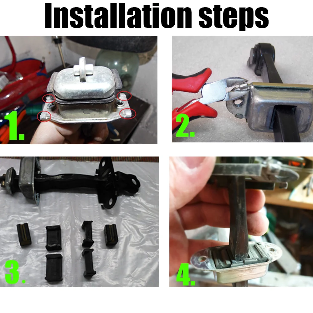 Car Door Check Strap (Check Assy) Repair Kit Stopper Damping Plastics 4x For Subaru Forester Impreza Legacy Liberty Outback NEW door hinge repair kit