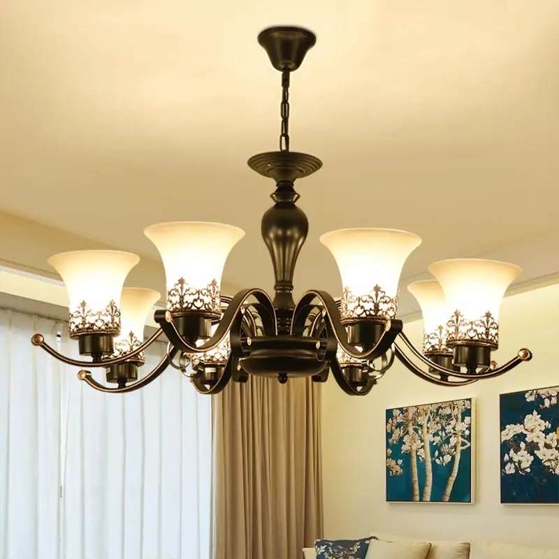 Vintage Chandelier Glass Pendant Lamp Indoor Lighting For Living Room Bedroom Kitchen Lustres Retro Loft Hanging Light Fixture