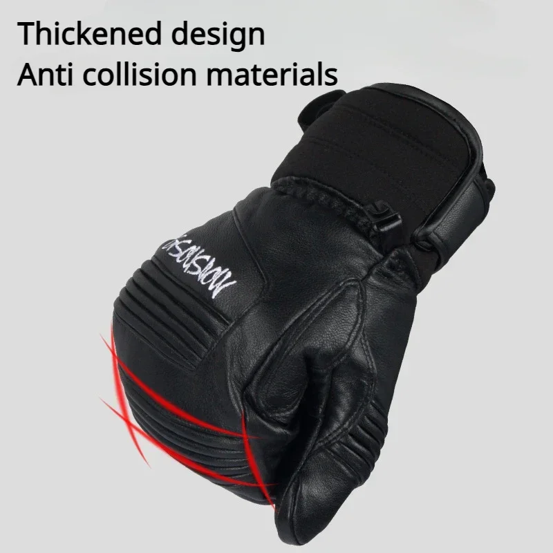 Winter 2025 Adult Skiing Gloves Waterproof Windproof Snow Mittens with Cotton Woman Cycling Warm Glove Man Sport Protective Gear 5
