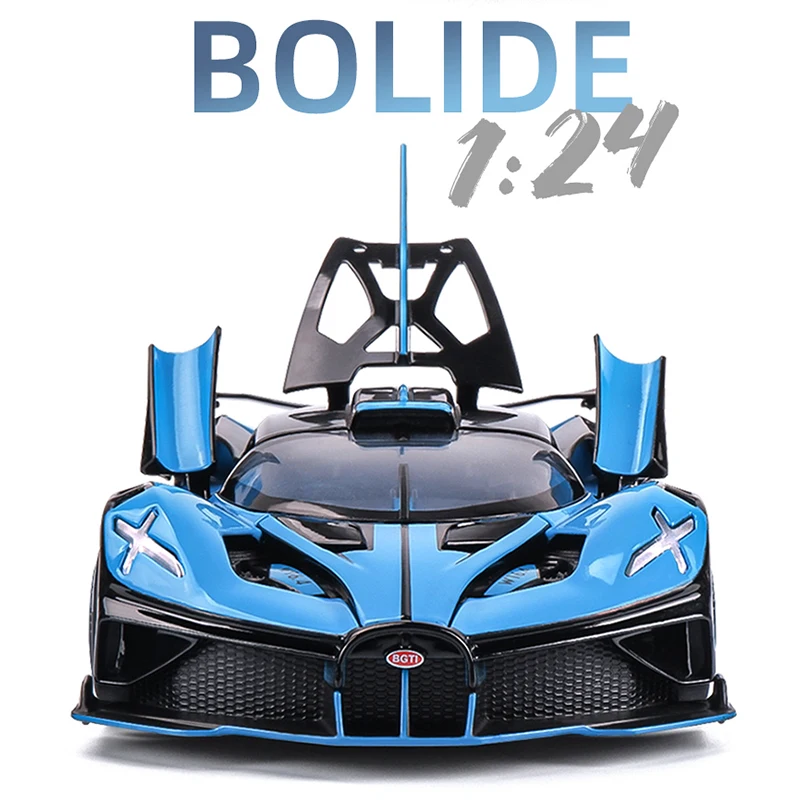 

1/24 Diecast Bugatti Bolide Alloy Car Model Metal Toy Luxury Sport Car Model Simulation Sound Light Childrens Gift Miniauto