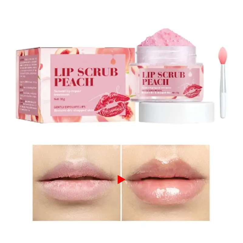 

Peach Lip Scrub Lip Masque For Dry Cracked Lips Skincare Lip Scrubber Moisturizing 30ml Lip Masque For Chapped Lips Fades Lines