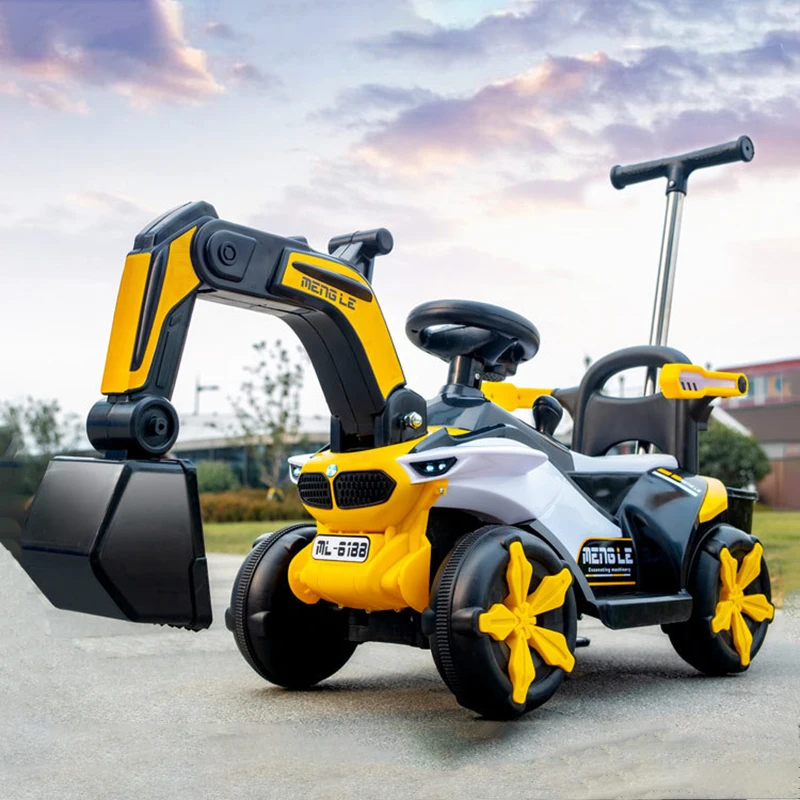 

Manned Large Excavator Toy Boy's Car Children's Hook Machine Gliding Rechargeable Light Music Interactive Parent-child Walk Toys