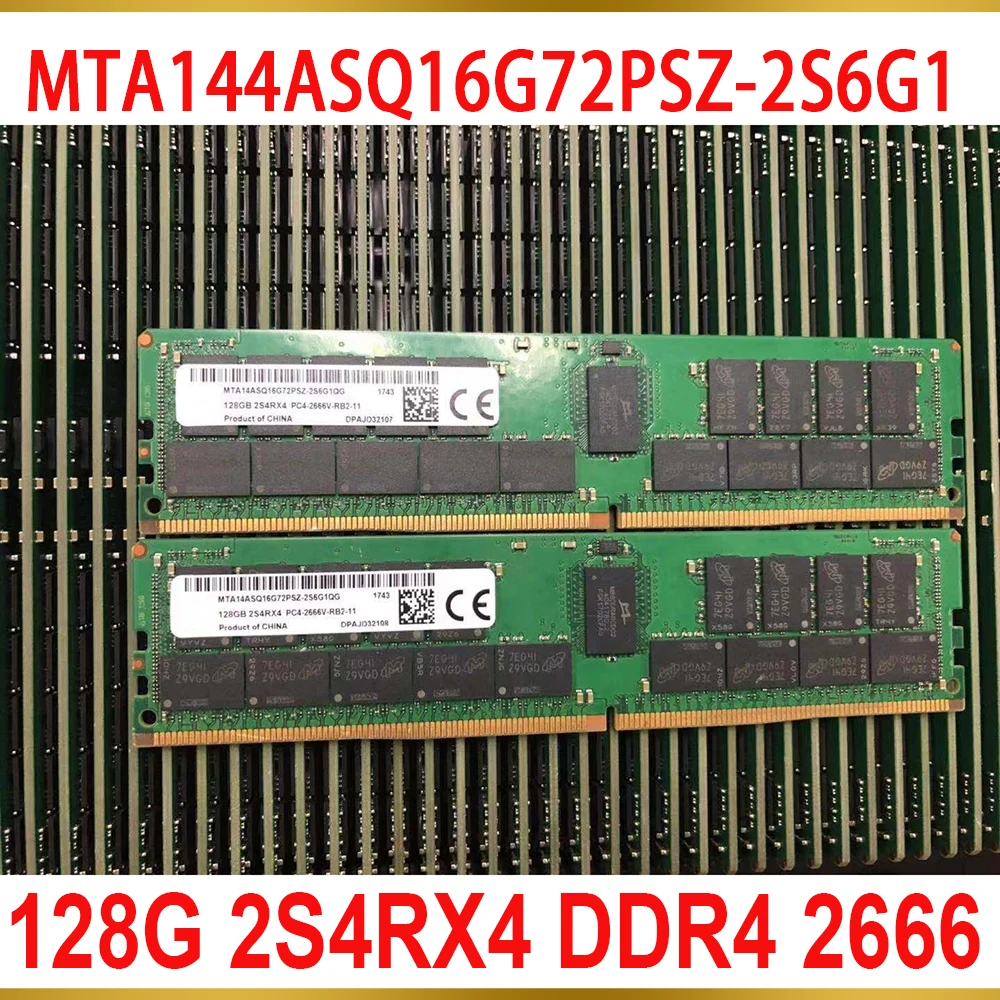 1Pcs For MT 128GB 128G 2S4RX4 DDR4 2666 PC4 2666V ECC REG Server Memory RAM MTA144ASQ16G72PSZ