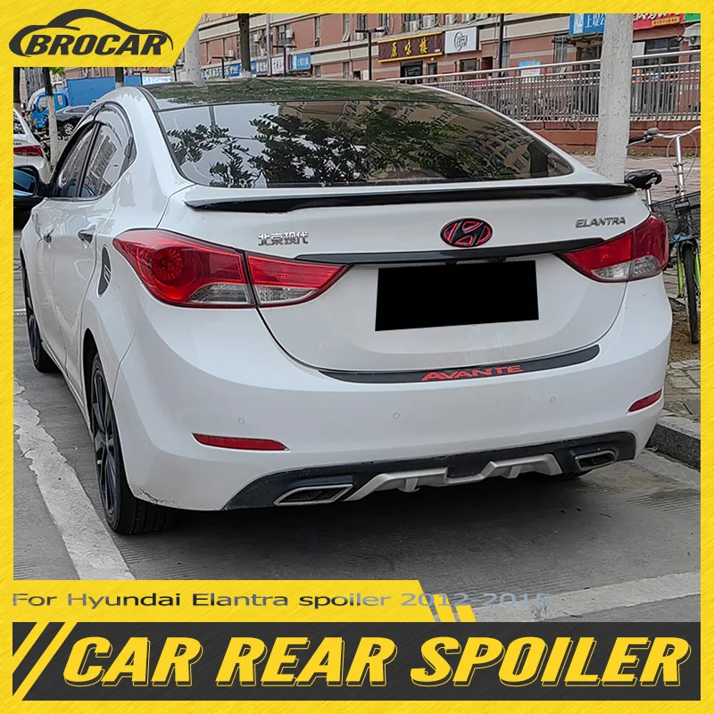 

Спойлер для Hyundai Elantra 2012 2013 2014 2015, задняя дверь из АБС-пластика, неокрашенный Праймер, глянцевый черный спойлер для багажника, тюнинг автомобиля