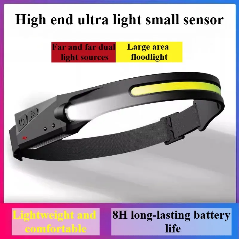 LED Headlamp Strong bald head light long endurance sensing LED outdoor fishing specific charging super bright head mounted waterproof
