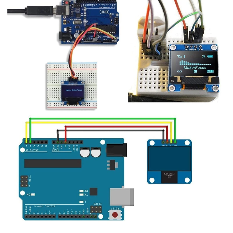 I2C OLED 디스플레이 IIC 직렬 LCD LED 모듈, 아두이노용 SSD1306 128 64, 40 개 듀폰 와이어 포함, 0.96 인치