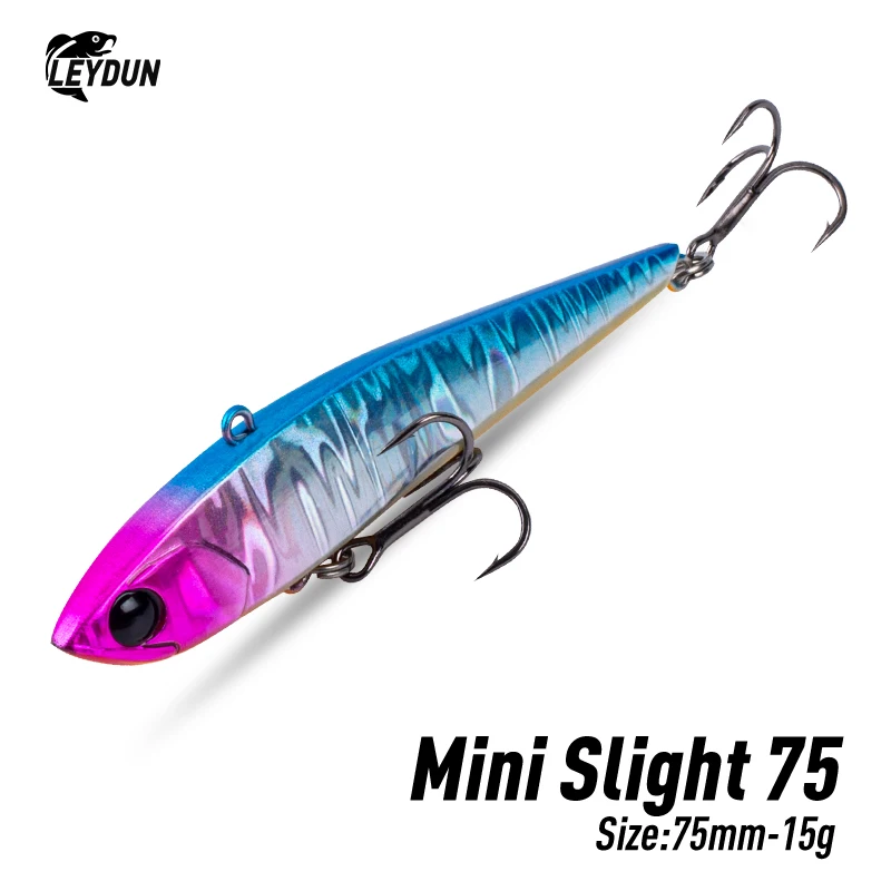 LEYDUN Winter Bass VIB Fishing Lures Mini Slight 75mm 15g Sinking Vibration UV Luminous Effect Hard Ice Baits 2022 Pike Wobblers |