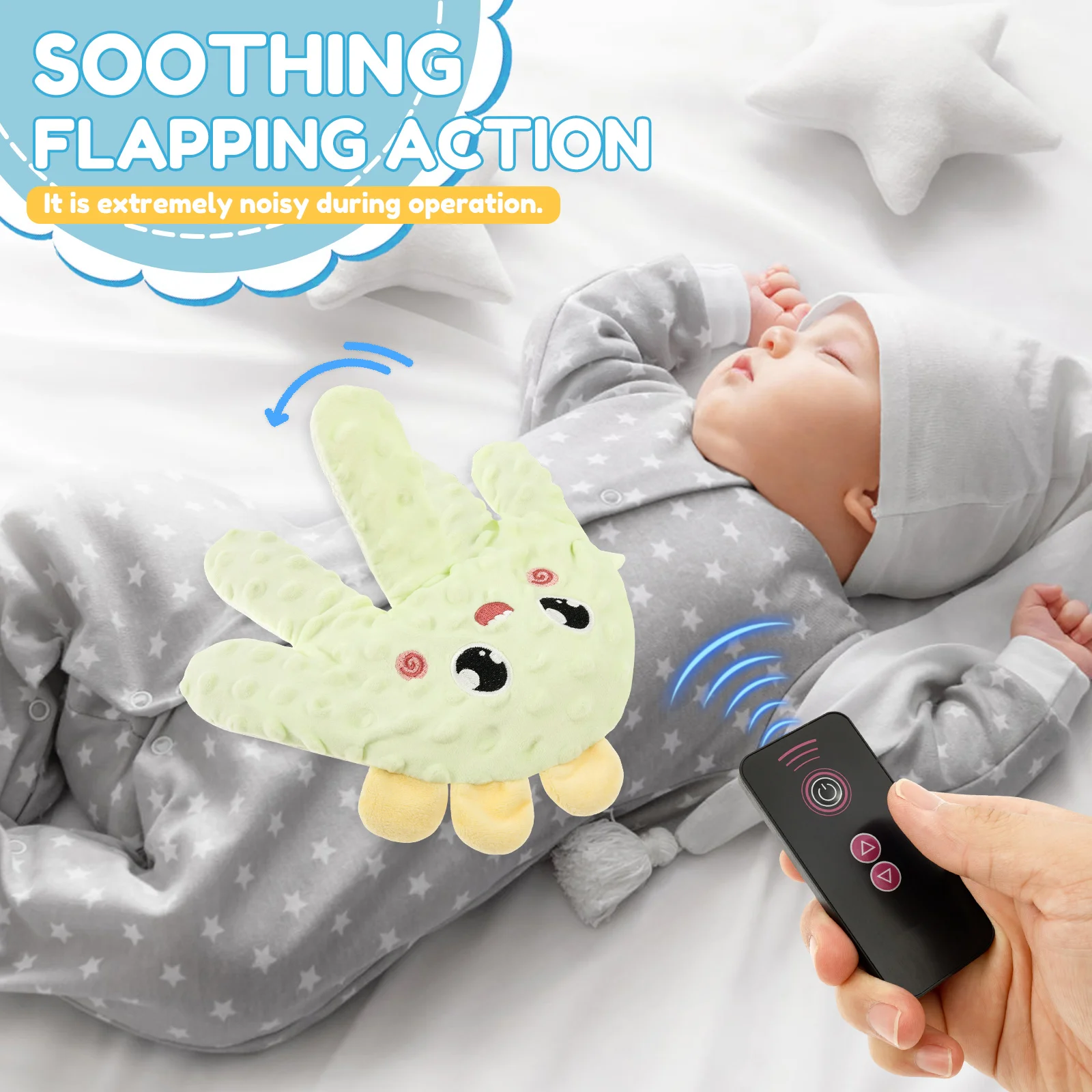 Quiet Electric Baby Soothing Palm Hand Automatic Patting Sleep Companion Beater Sleeping Aid Pillow soother Toy for Calming Baby