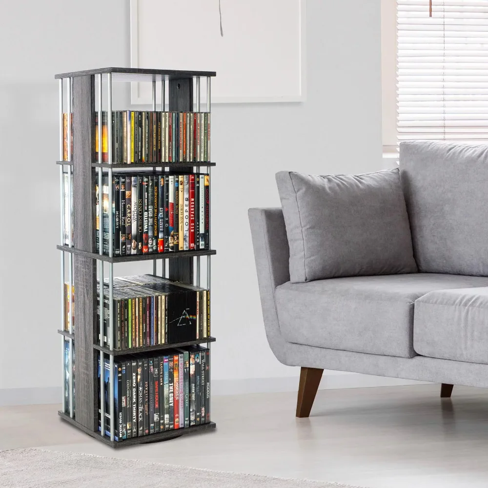 

Bookcases & Cd Racks 144 DVDs) Charcoal Gray Rack Cd Door Organizer Typhoon Spinning Media Tower (216 CDs Record Player Stand