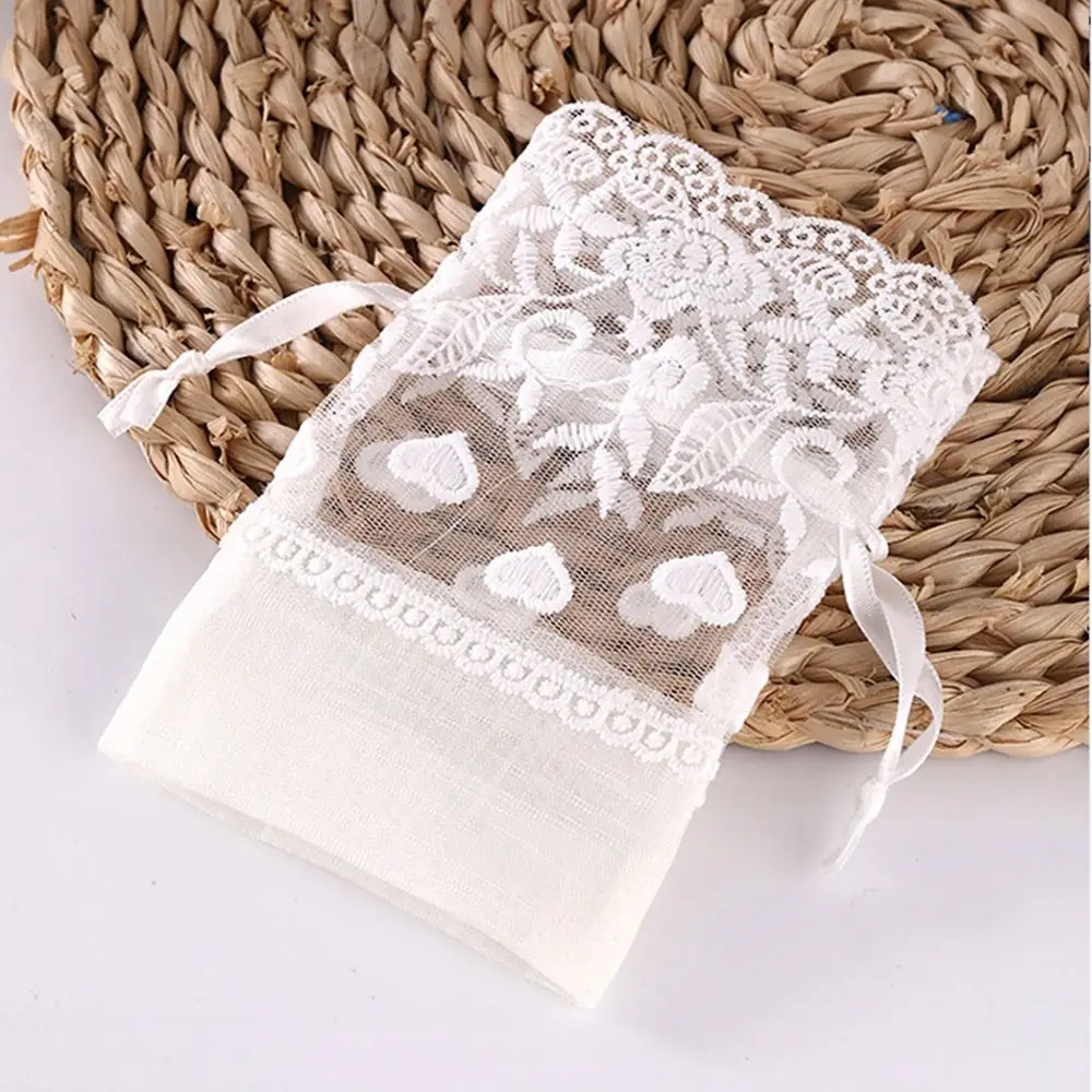 Hochwertige weiße Geschenktüte, Festival-Geschenk, Gaze-Aufbewahrungstasche, Verpackung, Spitzensäcke, Schmuckverpackung – Detail 12