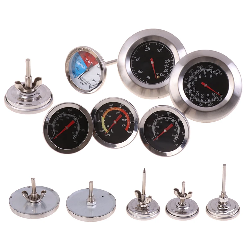Stainless Steel BBQ Smoker Grill Temperature Gauge 4