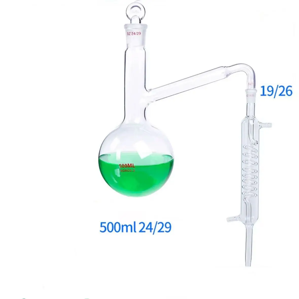 500mL Distilling Apparatus with Ground In joints Borosilicate 3.3 Glass Laboratory Chemistry Equipment Purification Device Set