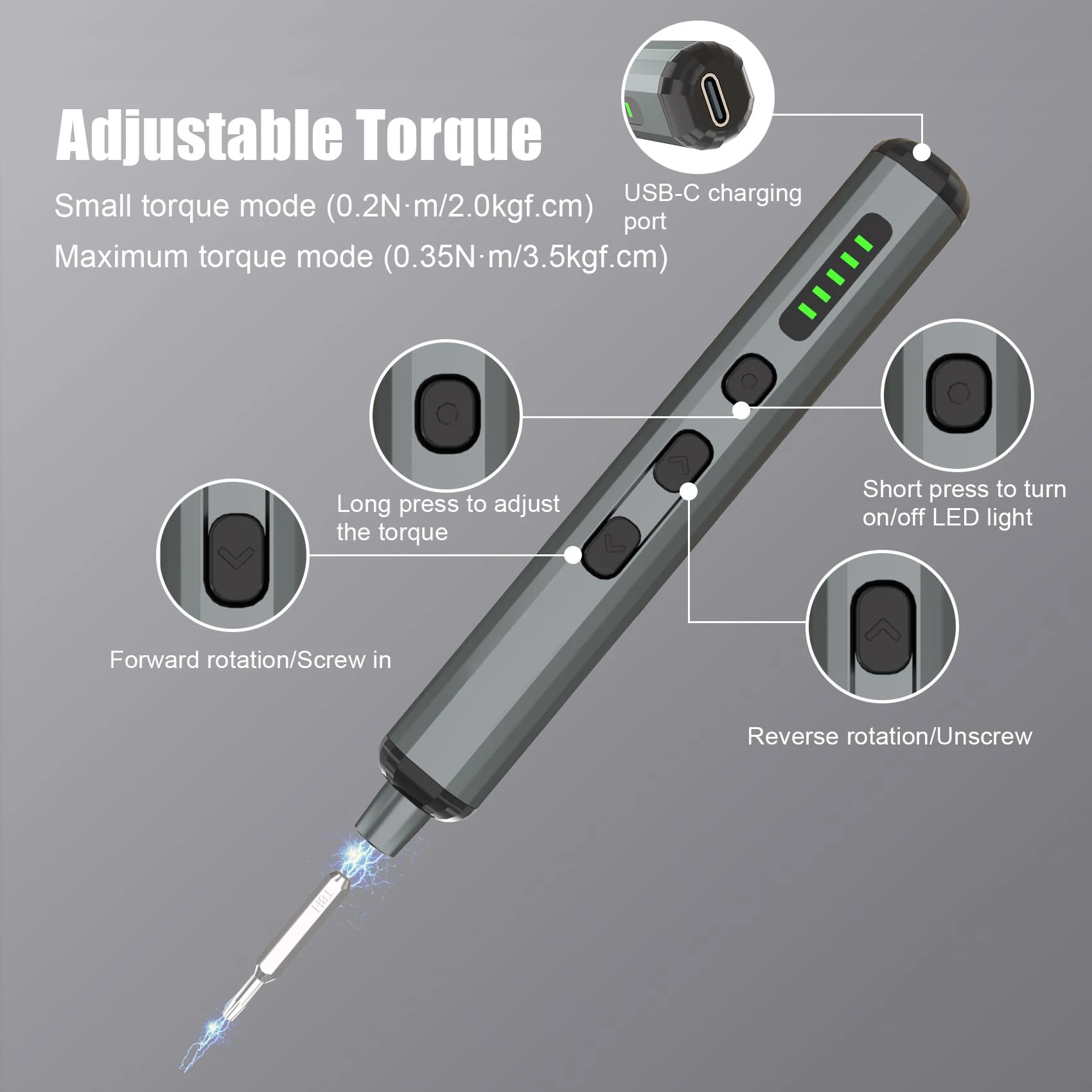 Mini Precision Electric Screwdriver Set 68 in 1 Power Repair Tool with 64 Magnetic Torx Phillips Drill Bits 5 Torque Settings 2